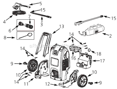 Page A Diagram and Parts List for PW1520  Campbell Hausfeld Pressure Washer